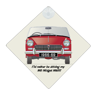 MG Midget MkIII (disc wheels) 1966-69 Car Window Hanging Sign